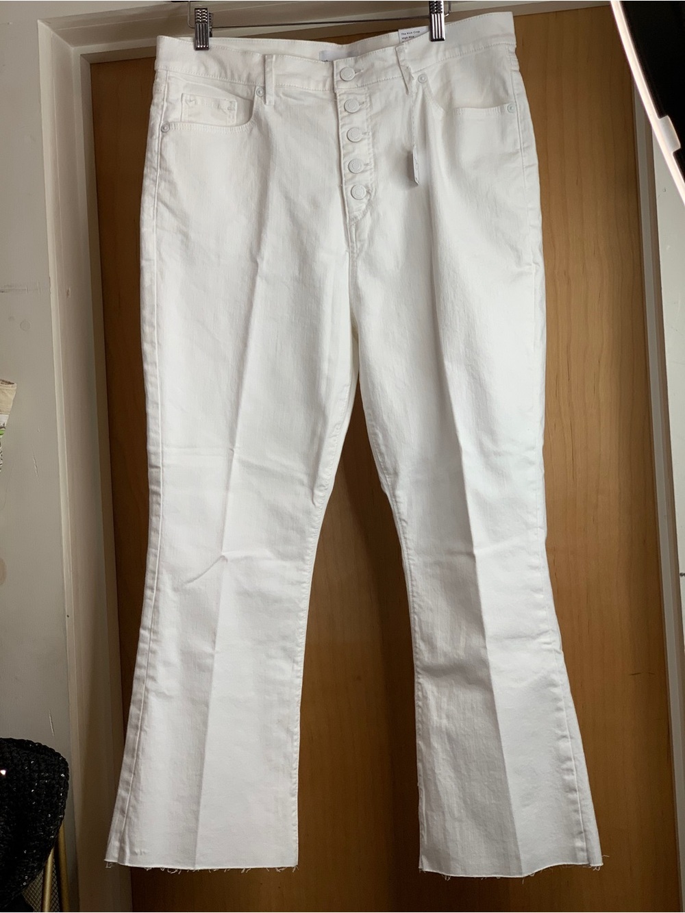 LOFT  The Kick Crop High-Rise Regular Fit Jeans -White-Size-32